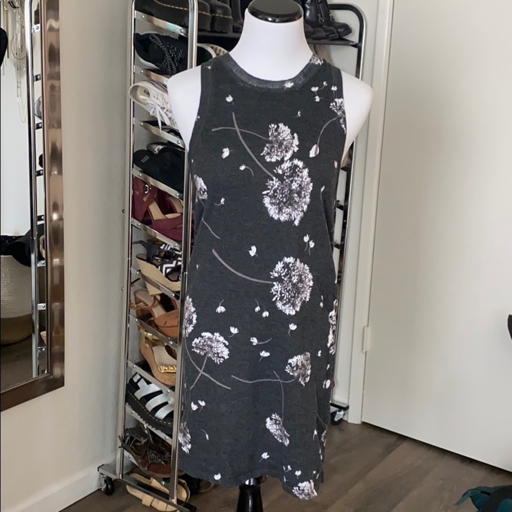 BCBGeneration Grey Floral Sweater Dress Size XXS